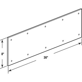 Prime-Line J 4754 Kick Plate, 8 x 36 In., Satin Aluminum (Single Pack)