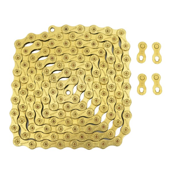 TAYA TOLV-121 12 Speed Chain 126 Link w/Connector Link, Gold,