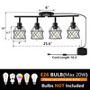 vivihobb Dimmable 4 Light Plug in Ceiling Light,Black Plug in