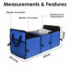 Blue,Rear Trunk Organizer Storage Box Bin Cooler Bag Collapsible Car