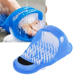 EBTOOLS Foot Brush, Foot Massage Brush, Shower Brush with Non-Slip Suction Cups, Slippers Shape for Bathrooms, Bathrooms and Washers, Blue 28 x 14 x 10 cm