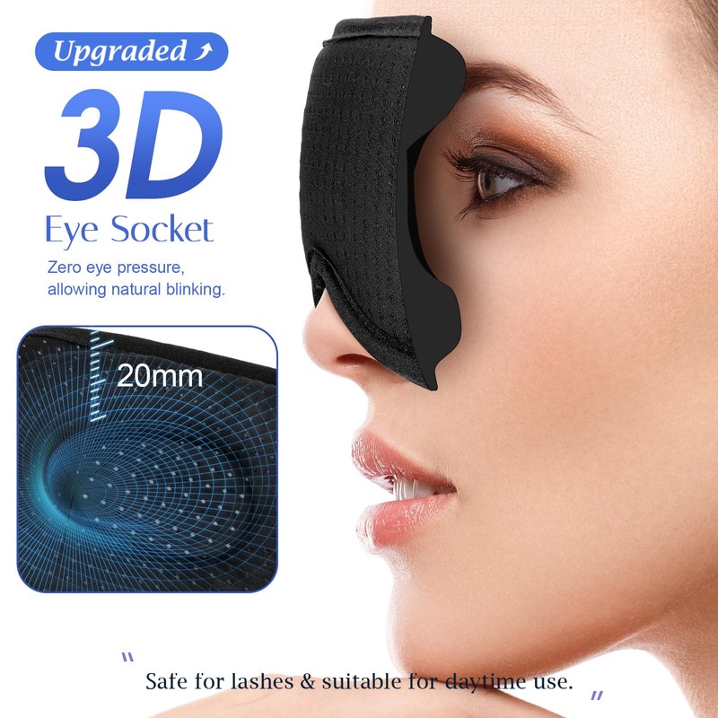 Sleep Mask, Eye Mask for Sleeping Side Day Sleepers, Sleep