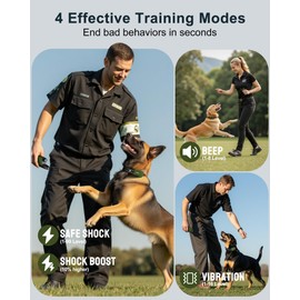 Jugbow Dog Shock Collar - 4500FT Dog Training Collar with Remote, IPX8 Waterproof Electric Dog Collar with 4 Training Modes, Security Lock, Rechargeable eCollar for 10-120lbs Small Medium Large Dogs