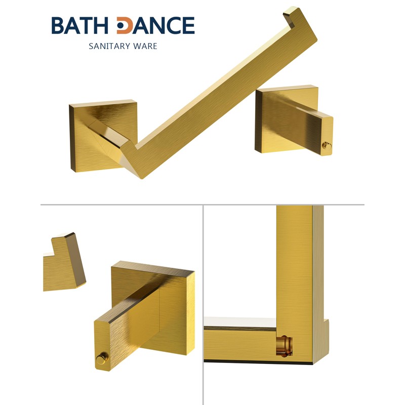 BATHDANCE Toilet Paper Holder Wall Mount, Square Stainless Steel Rustproof