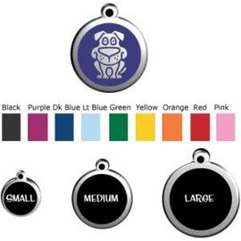 Dog Tag - Happy Dog (M/Purple)