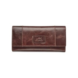 Mancini Casablanca Full Grain Leather RFID Secure Trifold Wallet, Brown