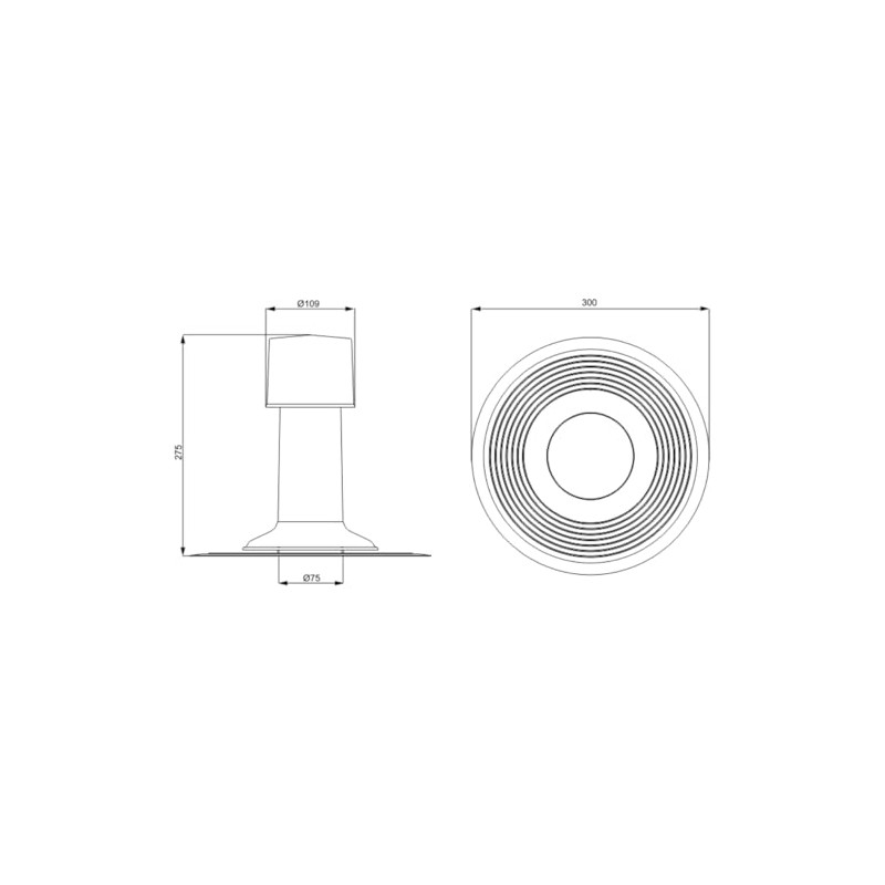 Roof aerator, flat roof ventilator, vent stone for welding board,
