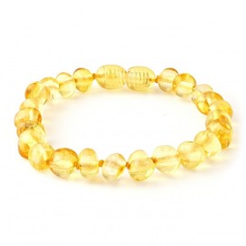 Baltic Amber Bracelet (Unisex) - Genuine Baltic Amber Beads (5.5 in.) (Gold)