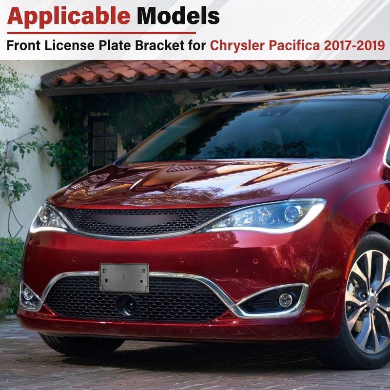 Jogscay License Plate Bracket Accessories for Chrysler Pacifica 2017 2018