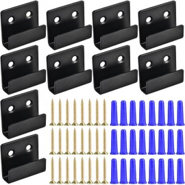 10 Pack Wall Mounted Mirror Clips Stainless Steel U Brackets with Screws Mirror Hanging Kit Heavy Duty Picture Hooks Tile Hanger for Large Mirrors, Picture Frame Ceramic Wall Display, Large