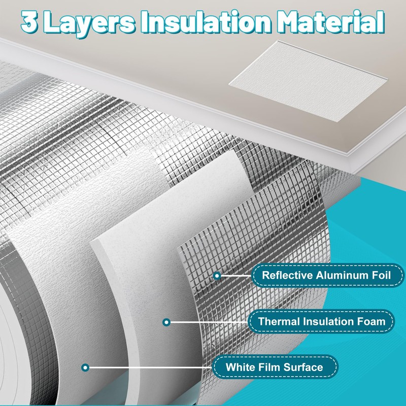 Chiligent Insulation Cover for Vents, 19.5" x 10FT Thick Foam