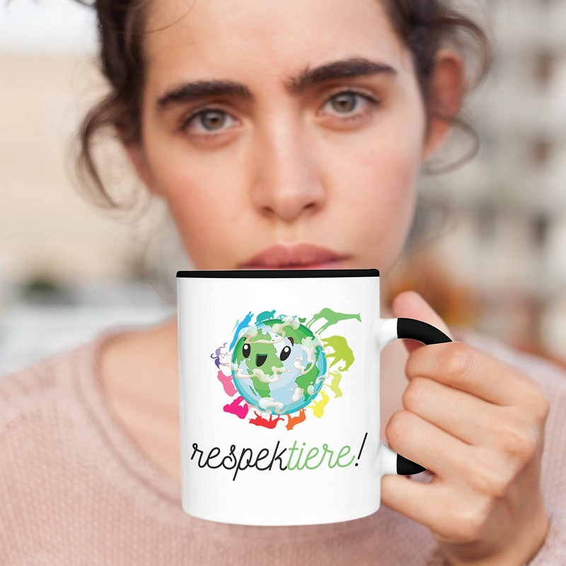 Trendation - Respek-Tiere Tierschutz Tasse Veganer Geschenk Vegan Vegetarier Geschenkidee