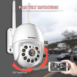 BOAVISION Two Way Audio Mini PT 1080P Wireless Wifi Dome Camera 12VDC SD Card Slot, MIC