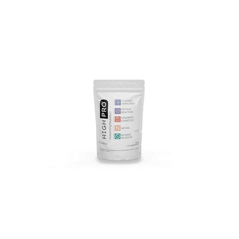 HIGHPRO Colágeno Hidrolizado 100% Natural en Polvo 300 Gramos sin