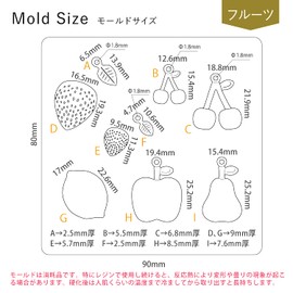 Padico Soft Mold 404118 UV Resin Mold, Fruit