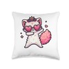 Cat Heart Shape Sunglasses Dabbing Dance Lover Throw Pillow
