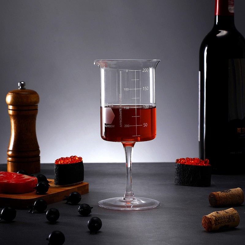 Singhoow 1 Pcs Laboratory Beaker Wine Glasses, 8.5 oz Chemistry