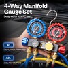 VIVOHOME HVAC 4 Way Manifold Gauge Set with R134a R1234yf