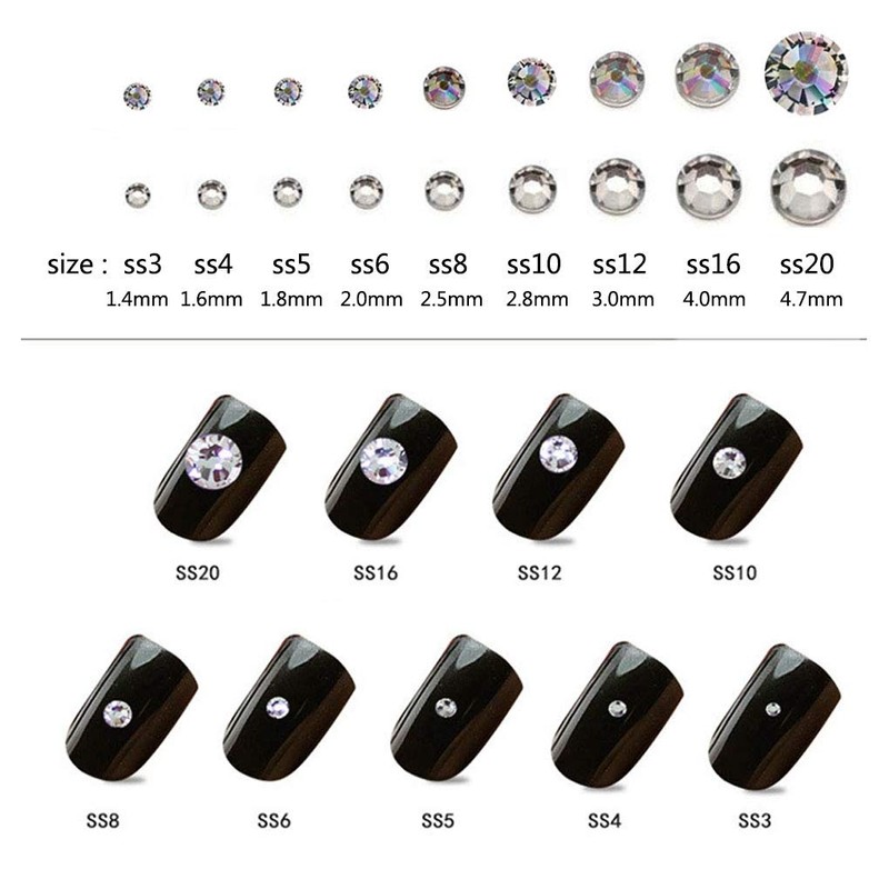 Rhinestones flat back gems round DIY decorative Nail Face and