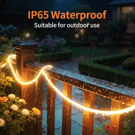 Lightonight Solar LED Strip Lights,32.8FT 6000mAh Large Capacity Solar String Lights for Outside,IP68 Waterproof Solar Rope Light with Remote for House,Garden,Balcony,Pool,Tree Decorations,Warm White