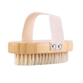 Cepillo Corporal exfoliante 100% Natural, Libre de Plástico, Mango de Bambú y Cerdas Naturales, Ideal para Cepillado en Seco, Reduce Celulitis, Mejora la Circulación y Tonifica la Piel