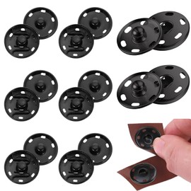 8 Set Black Metal Snap Buttons, 1inch/25mm Brass Poppers Fasteners Kit, Press Studs Snap Fasteners Sew Invisible Buttons, Press Buttons for Clothes Sewing DIY Craft