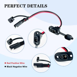 4-Pack SAE Quick Connect Harness,1FT 12AWG Waterproof SAE Extension Cord Connector Adapter Male Plug to Female Socket Cable,Power Socket,Side Wall Connection for Solar Panel,Generator,Battery Charger