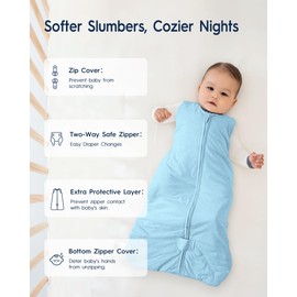 TotAha Sleep Sack 6-12-15 Month TOG 1.0, Premium Soft Wearable Blanket Baby Sleeping Bag with 2-way Safe Zipper for infant Babies Girl Boy