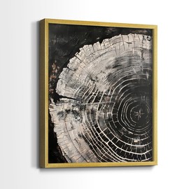 Renditions Gallery Set of 2 Peel & Stick Framed Prints, Abstract Wall Art, Magical Tree Rings Wall Decor, Re-Stickable - Ready to Hang - 16"x20" - Gold Frame LT594
