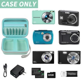 Digital Camera Case Compatible with Umipyiza/for YLSHGXFC/for Nicamery/for SIXTARY/for Canon Camera Compact Camera, Digital Camera Bag Small with Mesh Bag (Box Only) Green