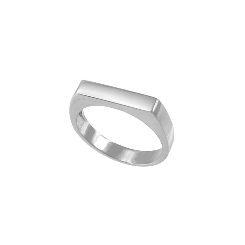 Stackable 925 Sterling Silver Custom Engravable Flat Top Signet Ring
