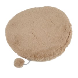 Round Pet Sleeping Mat Warm Comfy Round Pet Bed Mat with Small Ball for Indoor Outdoor40cm / 15.7in Diameter Milk Tea Gray