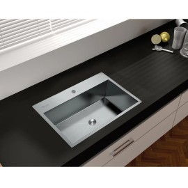 33"x 22" x 9" Single Basin Top Mount Kitchen Sink Stainless Steel w/ Bottom Grid