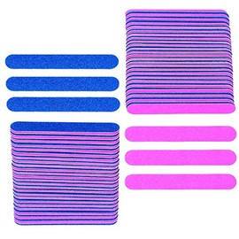 KISEER Small Nail Files Bulk, 100 Pcs Disposable Double Sided Emery Boards Travel Size for Men, Women, Kids (3.3 Inch)