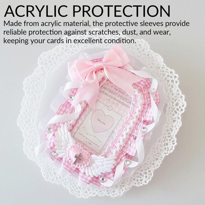 Lace Photocard Holder Protective Sleeves with Wing Bows - Lovely