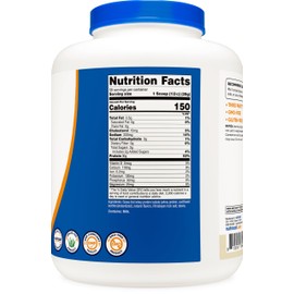 Nutricost Grass-Fed Whey Protein Isolate (Vanilla) 5LBS - Non-GMO, Gluten Free, Natural Flavors