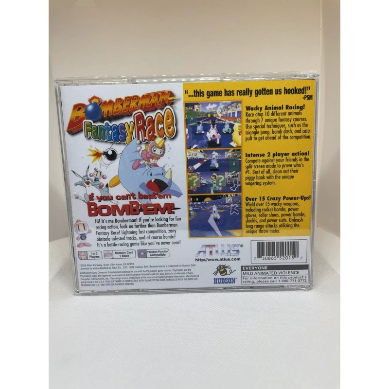 Bomberman Fantasy Race PS1 Replacement Case - NO DISC -