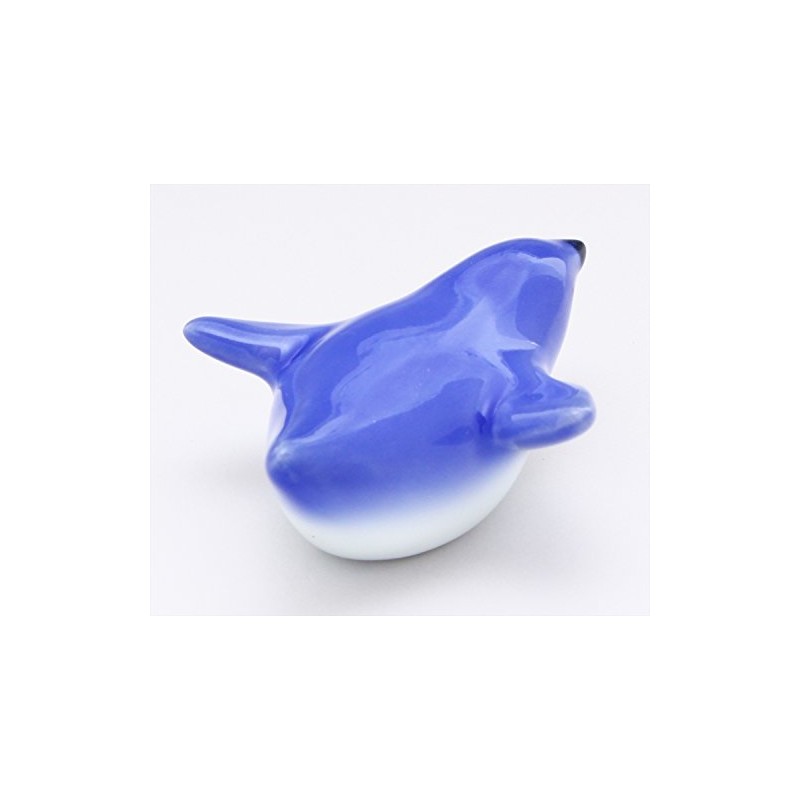 Arita Ware Katagawa Miso Penguin Chopsticks Rest, Blue