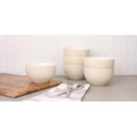 10 Strawberry Street Two Tone Coupe 5.5”/24 Oz. Cereal Bowl Set Of 6, Gray/White