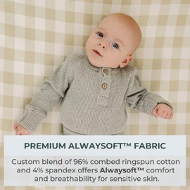 Pobibaby Premium 3-Layer Baby and Toddler Blanket – Ultra-Soft Cotton Blend, Breathable Baby Blankets for Boys & Girls, 50''x50'' Soft Blanket, Neutral Design (Gingham Khaki)