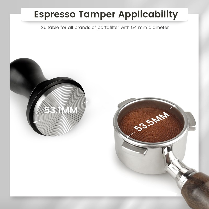 HOLIHOKY Coffee Tamper, Calibrated Spring Loaded 54mm Tamper, Constant 30lb