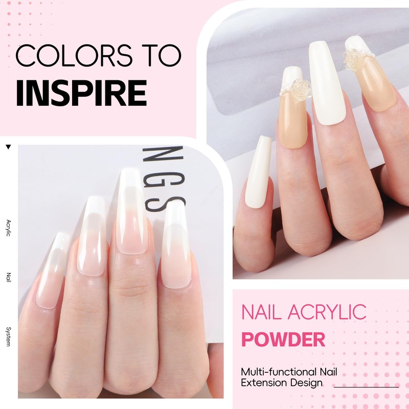 Acrylic Nail Kit with Drill and Light for Beginners Long