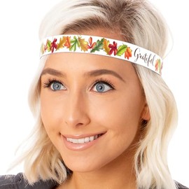 Hipsy Adjustable Non Slip Autumn Fall Thanksgiving Headband for Women Girls & Teens (Autumn Grateful)