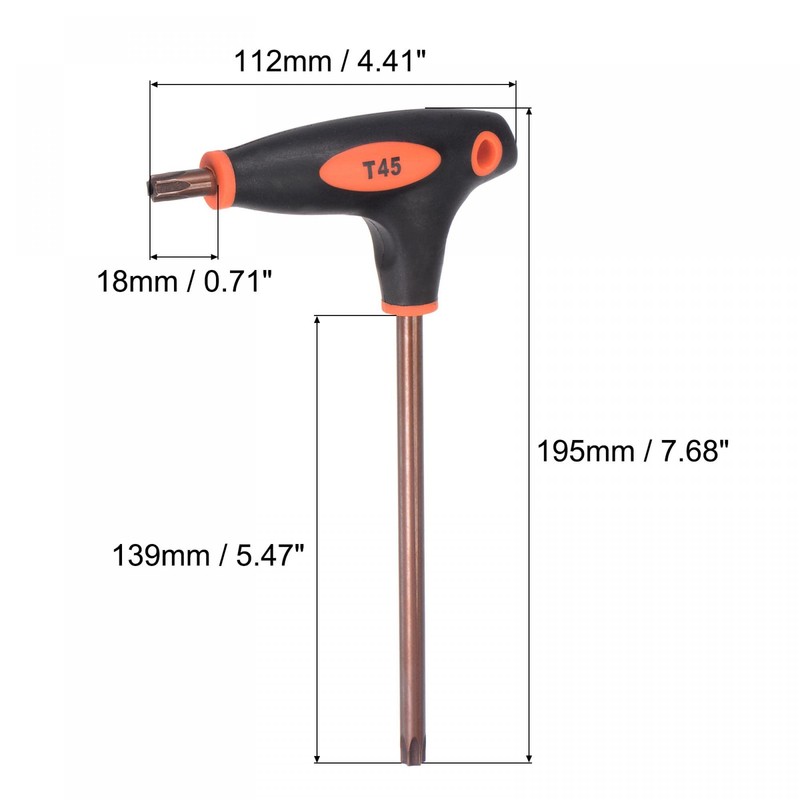 sourcing map T45 Anti Tamper Proof Torx Key T-Handle Dual