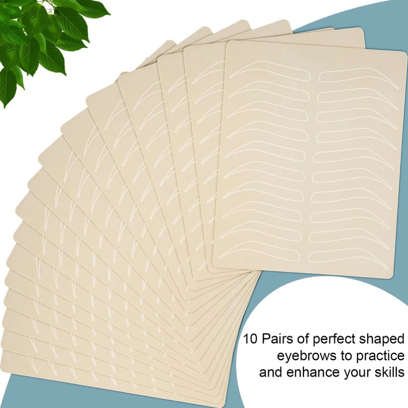 20pzs Piel Latex Practica Microblading Tatuaje De Cejas