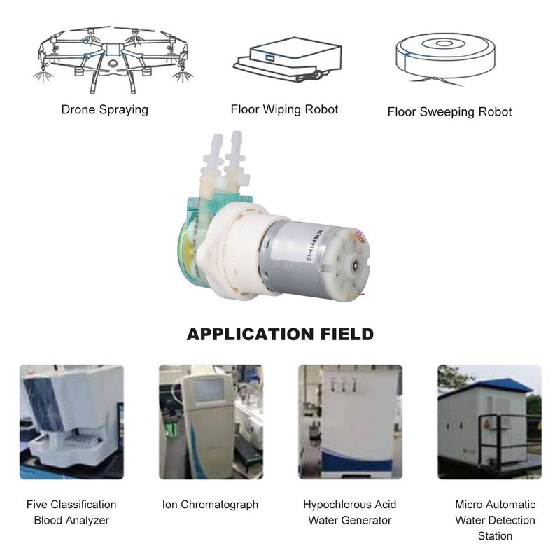 5W Small Peristaltic Pump Low Flow Gear Drive Liquid Transmission