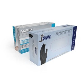 Black Nitrile and Clear Vinyl 3-mil Disposable Exam Glove Bundle, 100 Gloves per Box, Latex & Powder-Free, Food-Safe, Small