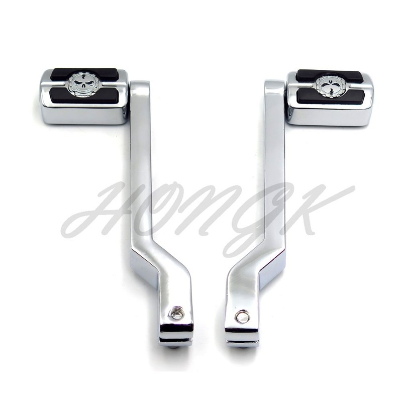 HONGK- Chrome Aluminum Heel/Toe Shift Levers with Skull Shifter Pegs