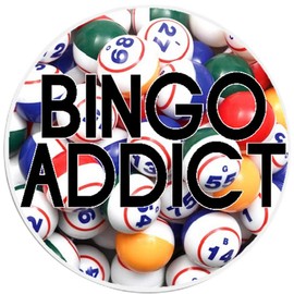 Bingo Addict - 3 Pack Circle Stickers 3" x 3" - Lucky Game Winner Humor