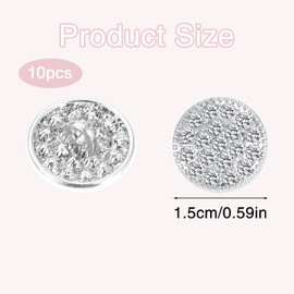 10 PCS Rhinestone Buttons for Clothing Silver Buttons Sparkle Rhinestone Buttons Crystal Embellishments Sew on Clothing Buttons for DIY Jewelry Wedding Decoration Bridal Bouquet